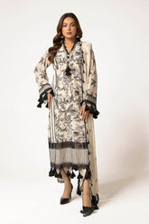 3 Piece Unstitched Embroidered Swiss Voile Suit with Embroidered Chiffon Dupatta LSV-52009